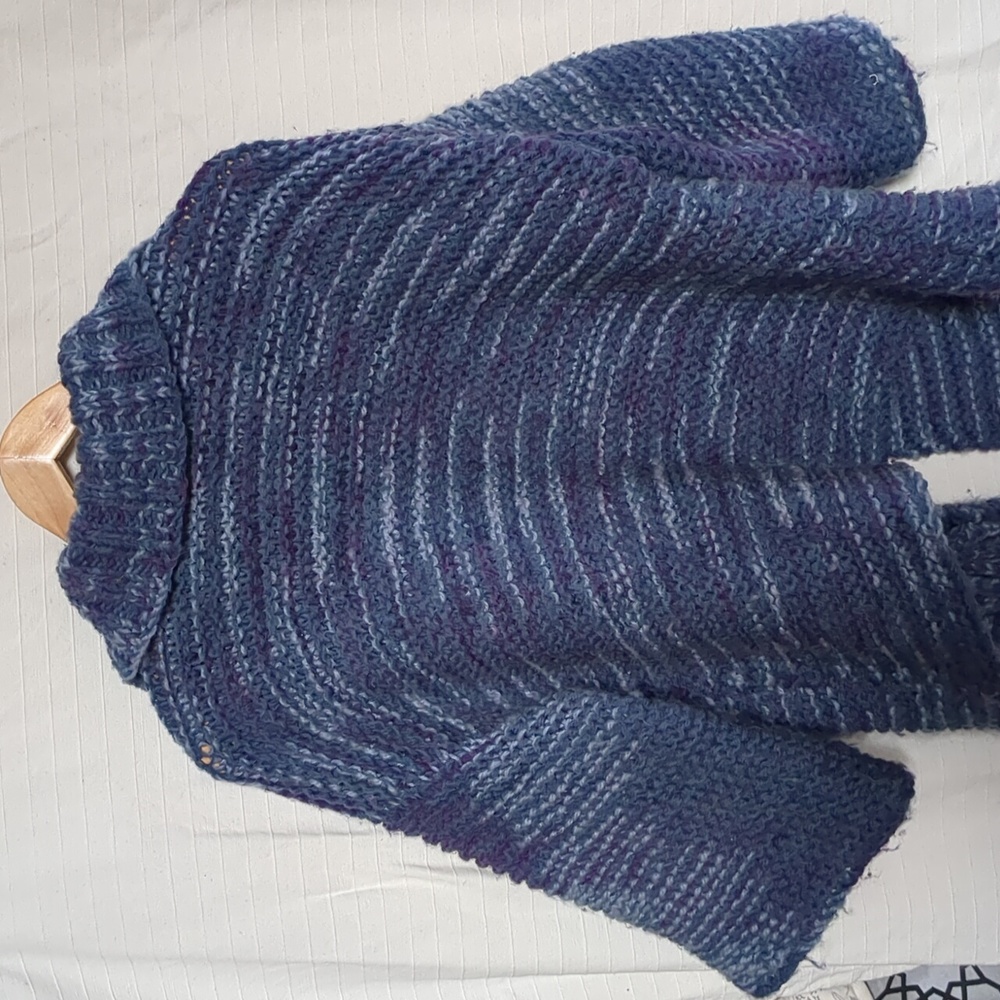 Handknit cardigan boxy chunky Sweater jacket Large - Picture 7 of 8